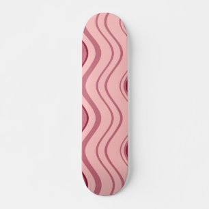 Art Retro Pink Wave Abstrakt Skateboard