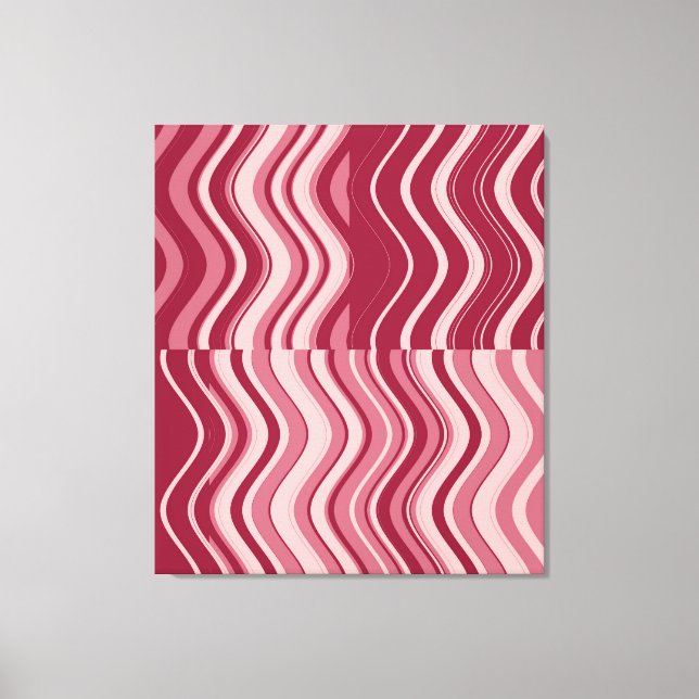 Art Retro Rosa Wave Abstrakt Leinwanddruck (Vorderseite)