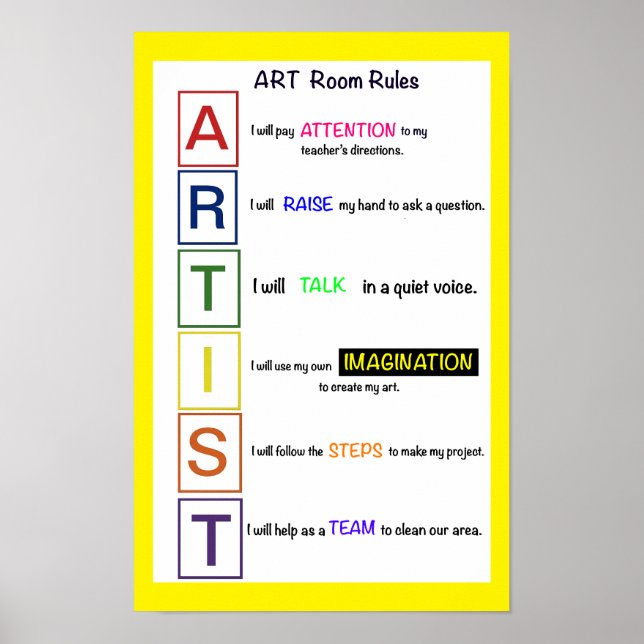 Art Room Rules. Poster (Vorne)