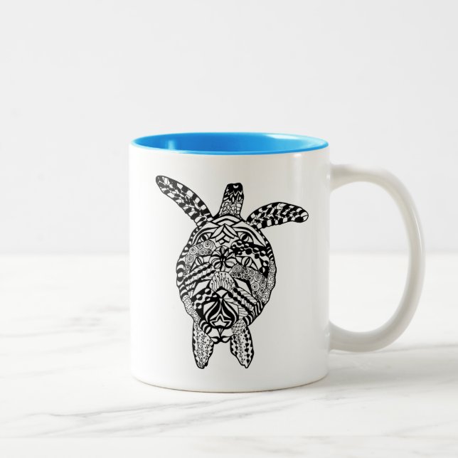 Art-Schildkröte Zweifarbige Tasse (Rechts)