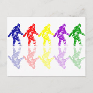 ART SCHOOL SQUATCH - farbiges Bigfoot-Logo Postkarte