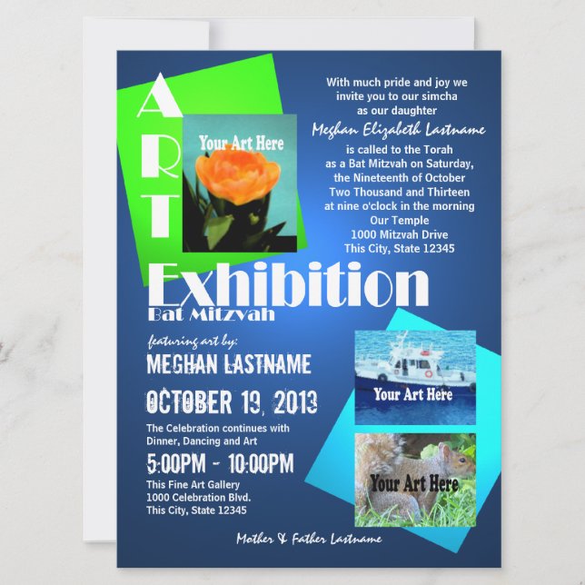 Art Show Bat Mitzvah Einladung (Vorderseite)