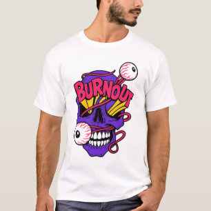Art Skull mit Burnout T-Shirt