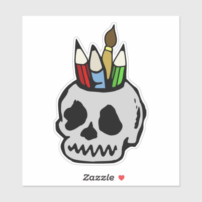 Art Skull Sticker (Blatt)