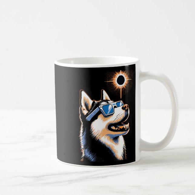 Art Solar Eclipse Husky Hund Tragen Eclips Brille Kaffeetasse (Rechts)