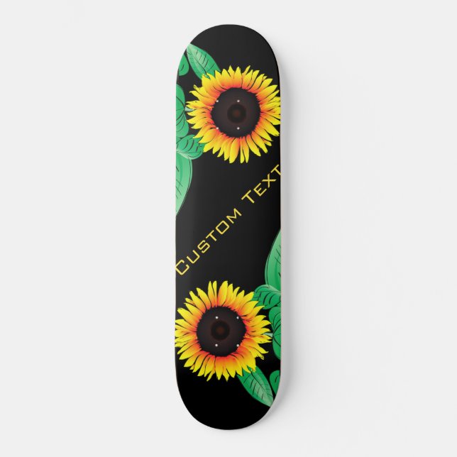 Art Sonnenblumen - Fügen Sie Ihren Text / Ihren Na Skateboard (Vorderseite)