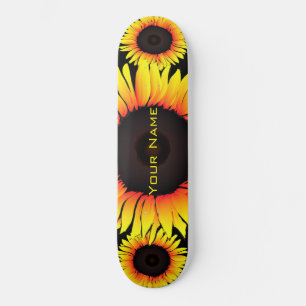 Art Sonnenblumen - Geben Sie Ihren Namen / Text / Skateboard
