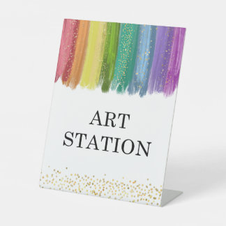 Art Station Table Sign Sockelschild