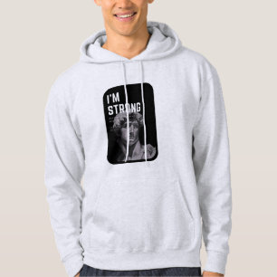 Art stirbt nie Hoodie David-Skulptur & Zitat