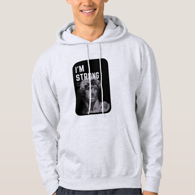 Art stirbt nie Hoodie | David-Skulptur & Zitat (Vorderseite)
