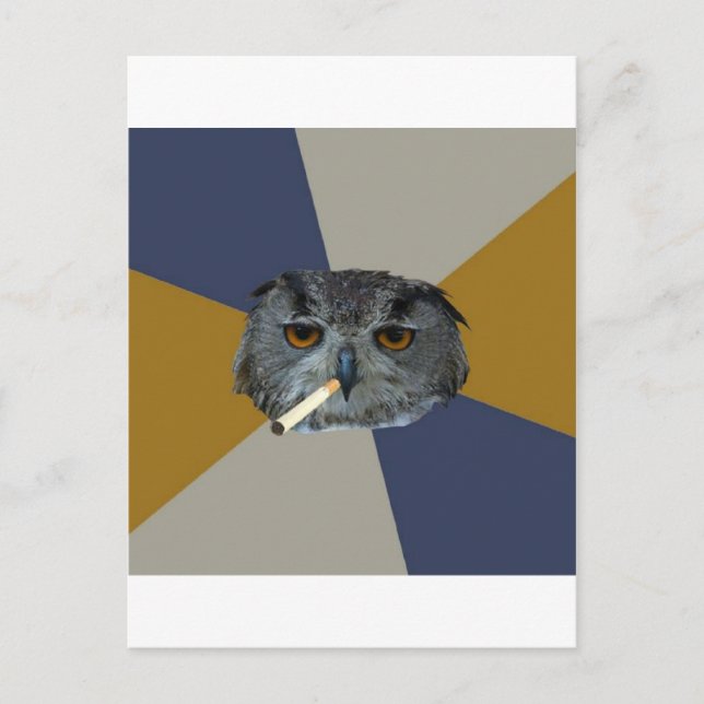 Art Student Owl Advisor Animal Meme Postkarte (Vorderseite)