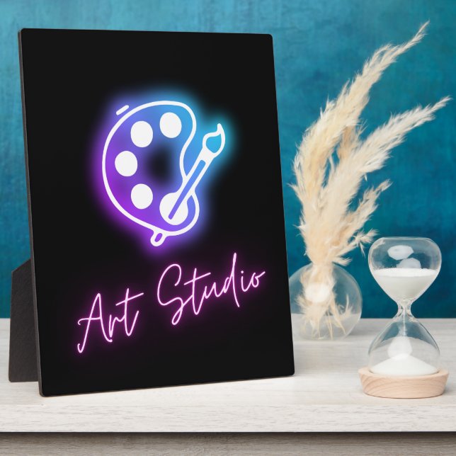 Art Studio Neon Line Art Fotoplatte (Seite)