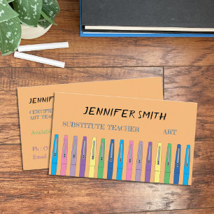 Art Substitut Teacher Ink Pens Business Cards Visitenkarte
