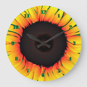 Art Sunflower - Sommer Große Wanduhr