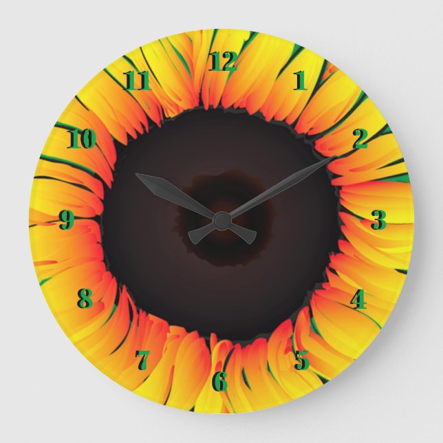 Art Sunflower - Sommer Große Wanduhr (Vorderseite)