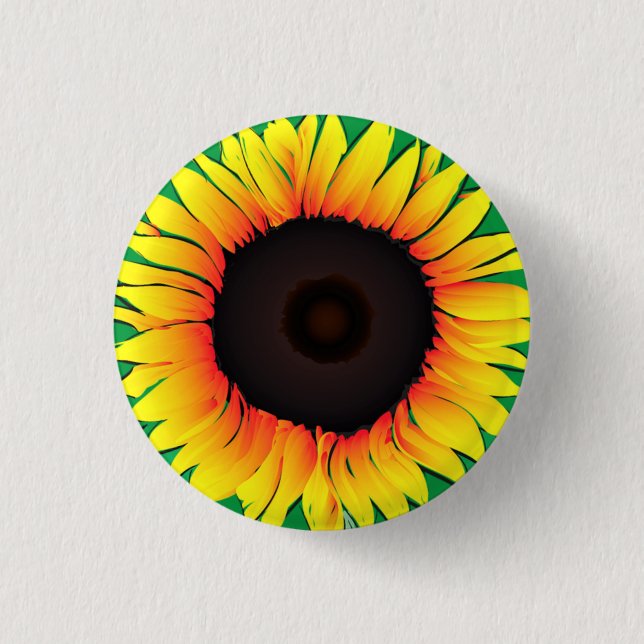 Art Sunflower - Wählen Sie Ihre Lieblingsfarben au Button (Vorderseite)