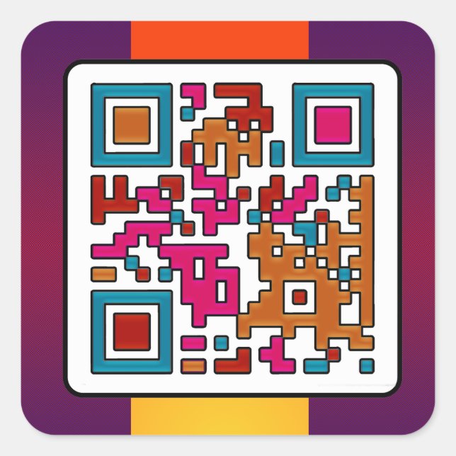 ART TAG QR CODE-Aufkleber Quadratischer Aufkleber (Vorderseite)