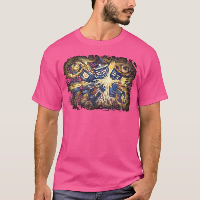 Art Tardis Van Gogh Time Travel Sci-Fi Fan T-Shirt (Vorderseite)