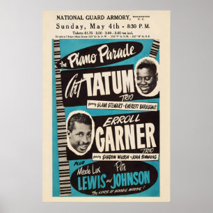 Art Tatum - Erroll Garner Jazzplakat - Klavier Poster