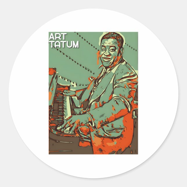 Art Tatum Runder Aufkleber (Vorderseite)