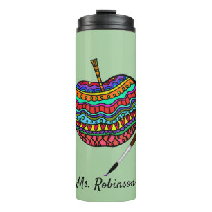 Art Teacher Colorful Apple Thermosbecher