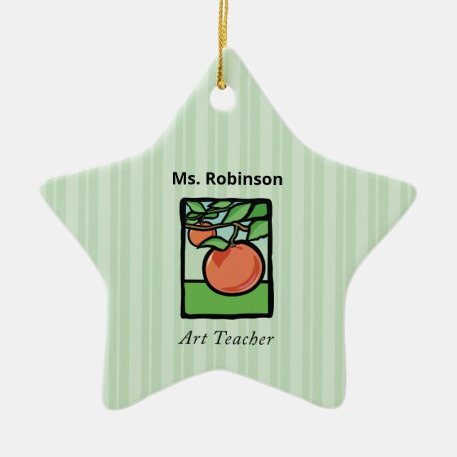 Art Teacher Danke, Apple Keramik Ornament (Vorne)