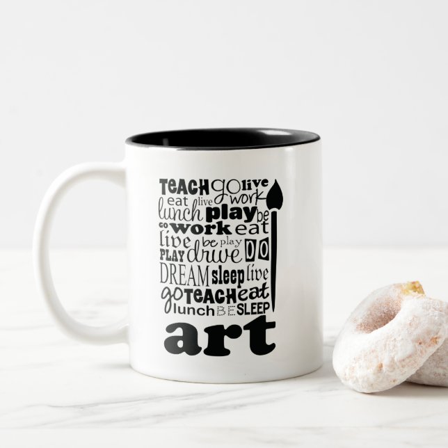 Art Teacher Gift Zweifarbige Tasse (Mit Donut)