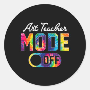 Art Teacher Mode of Happy Last Day School Krawatte Runder Aufkleber