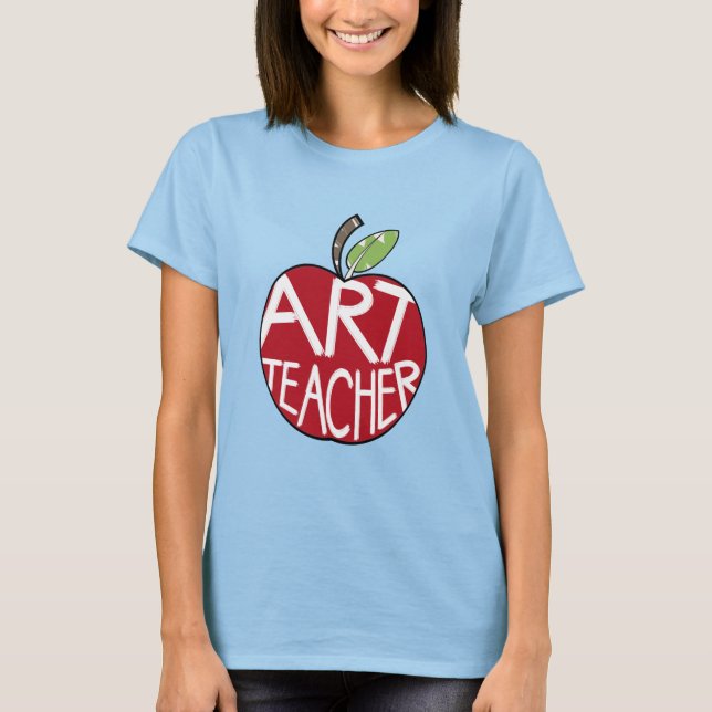 Art Teacher Painted Apple & Paint Brushs T-Shirt (Vorderseite)