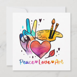 Art Teacher Peace Liebe Art für Künstler und Maler Einladung