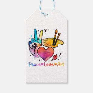 Art Teacher Peace Liebe Art für Künstler und Maler Geschenkanhänger