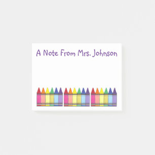 Art Teacher Rainbow Crayon Personalisierte Anmerku Post-it Klebezettel