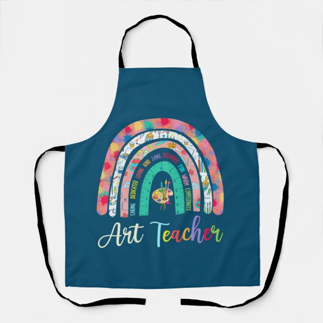 Art Teacher Rainbow Gekümmert Liebe Schürze (Vorderseite)