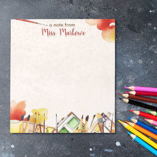 Art Teacher Watercolor Paint Supplies Wertschätzun Notizblock