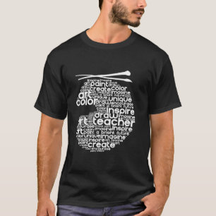 Art Teacher Wertschätzung Geschenk Word Cloud Pale T-Shirt