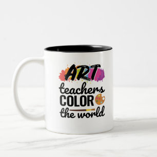 Art Teachers Colour the World Teacher Zweifarbige Tasse