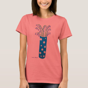 Art Tee Shirt: Gepunktete Vase und Bluebells
