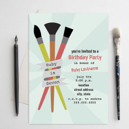 Art Theme Birthday Party Einladung