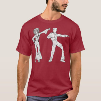 Art Tshirt Disco Dancers Silhouette Retro