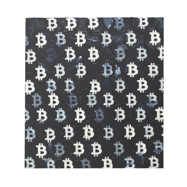 Art von Bitcoin (BW #7) Ölgemälde Notizblock (Vorderseite)