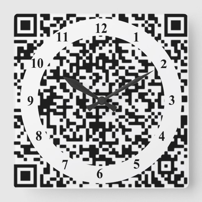Art Wall Clock mit QR-Code - Modern Quadratische Wanduhr (Vorderseite)
