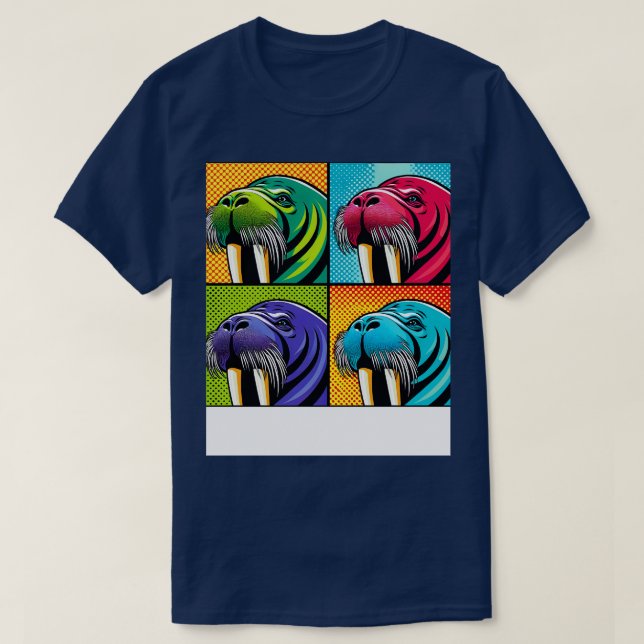 Art Walrus T-Shirt Marine Mammal Statement (Design vorne)
