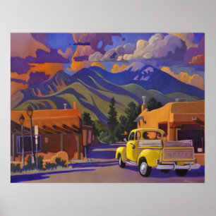 Art West POSTER - Ein gelber LKW in Taos