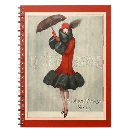 ArtDeco 20’s Flapper/Fashion Illustration Notebook Notizblock