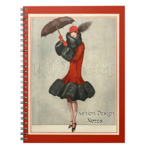 ArtDeco 20’s Flapper/Fashion Illustration Notebook Notizblock