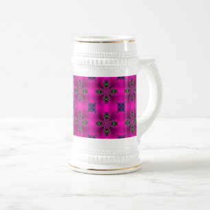 Artdeco-Blume im Retro-Stil Bierglas