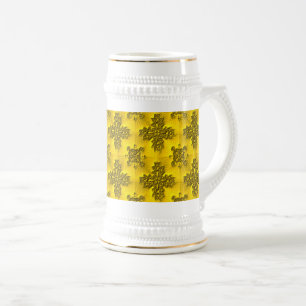 Artdeco-Blume im Retro-Stil Bierglas