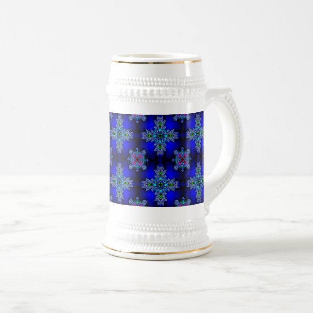 Artdeco-Blume im Retro-Stil Bierglas (VorderseiteRechts)