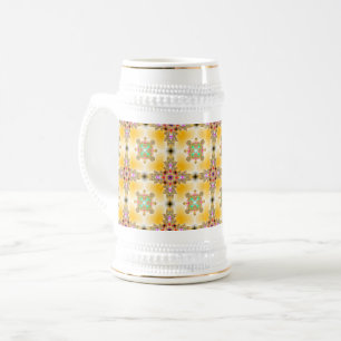 Artdeco-Blume im Retro-Stil Bierglas