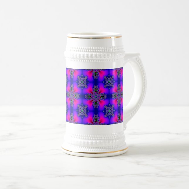 Artdeco-Blume im Retro-Stil Bierglas (VorderseiteRechts)